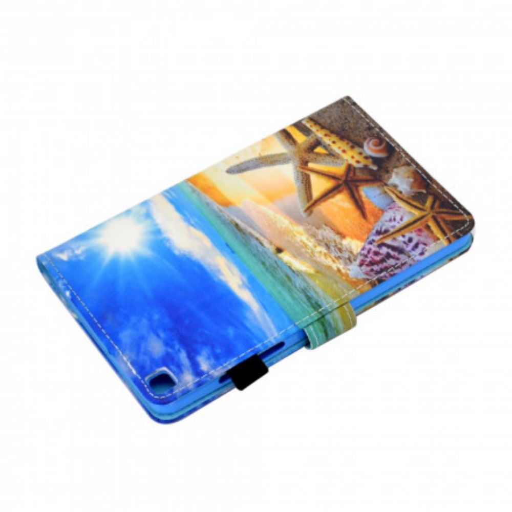 Leren Hoesje voor Samsung Galaxy Tab A7 Leuk Strand