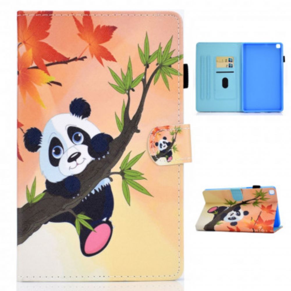 Leren Hoesje voor Samsung Galaxy Tab A7 Schattige Panda