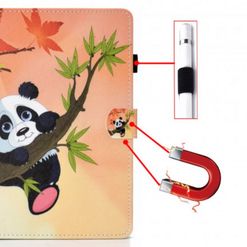 Leren Hoesje voor Samsung Galaxy Tab A7 Schattige Panda