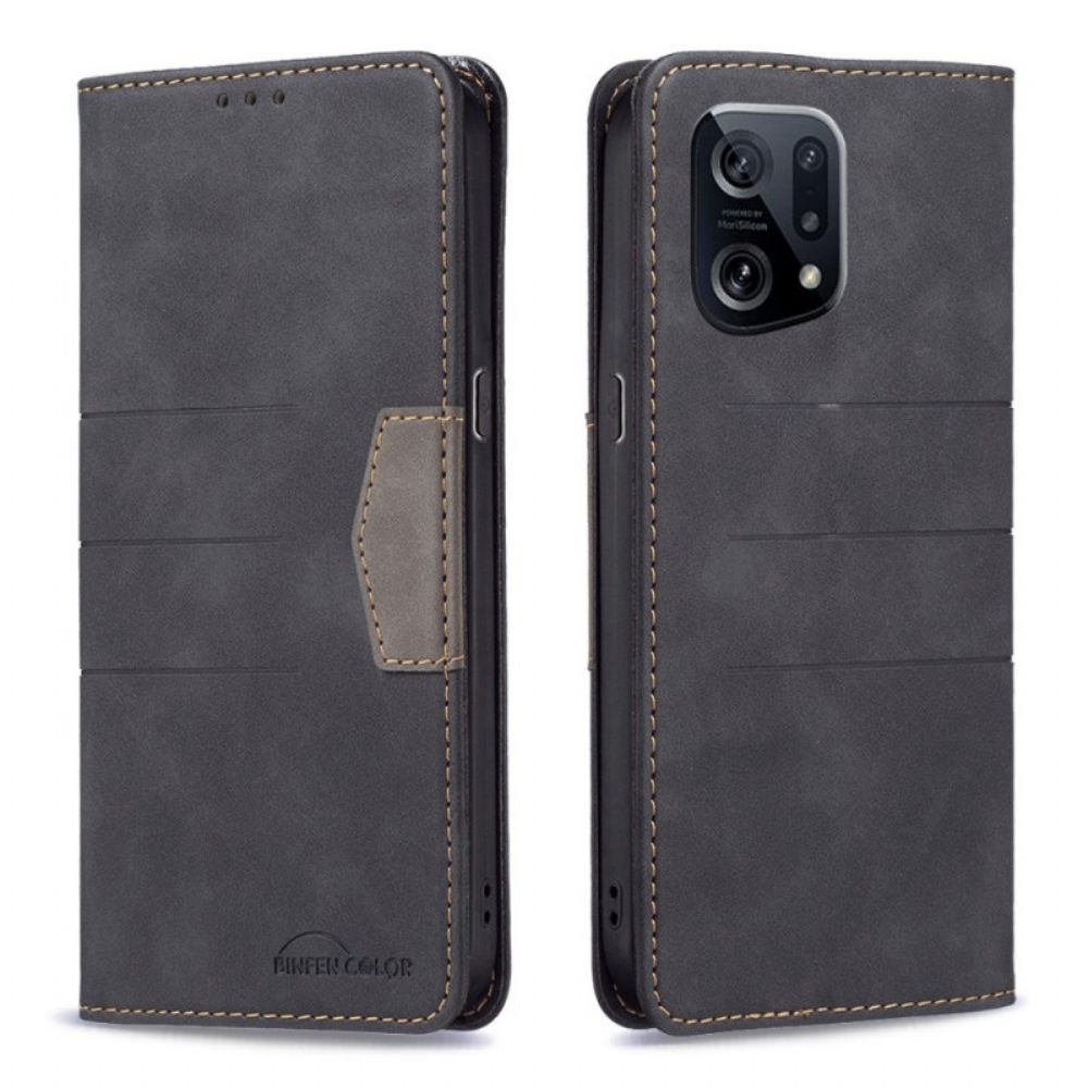 Bescherming Hoesje voor Oppo Find X5 Folio-hoesje Binfen-kleur