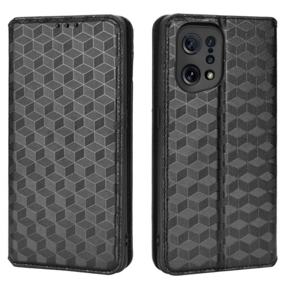 Bescherming Hoesje voor Oppo Find X5 Folio-hoesje Diamant Leder Effect