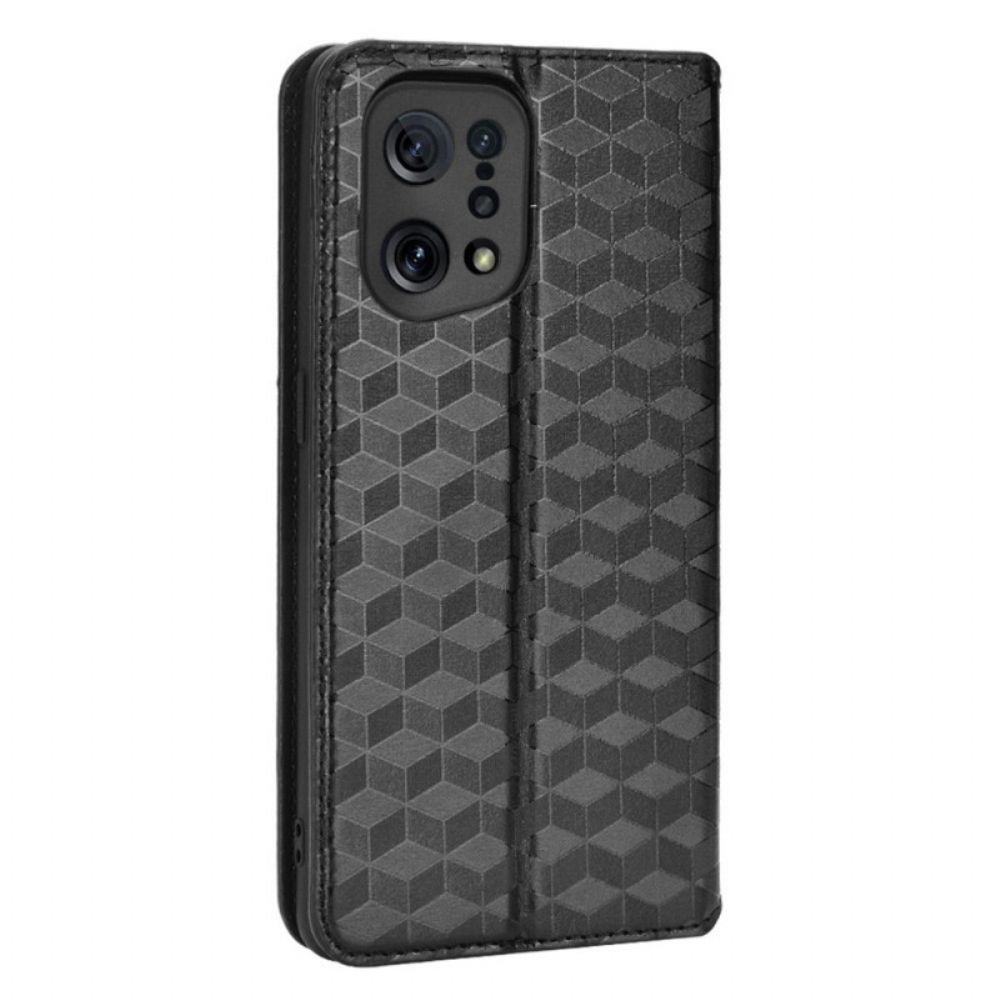 Bescherming Hoesje voor Oppo Find X5 Folio-hoesje Diamant Leder Effect