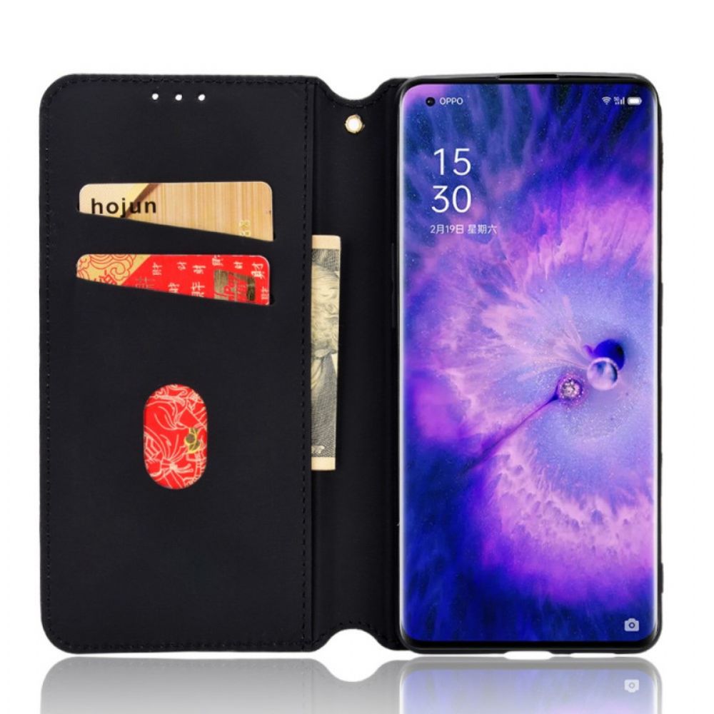 Bescherming Hoesje voor Oppo Find X5 Folio-hoesje Diamant Leder Effect