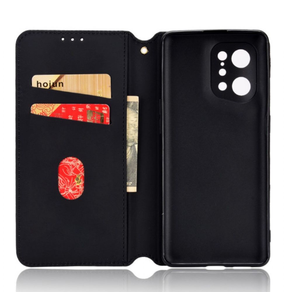 Bescherming Hoesje voor Oppo Find X5 Folio-hoesje Diamant Leder Effect