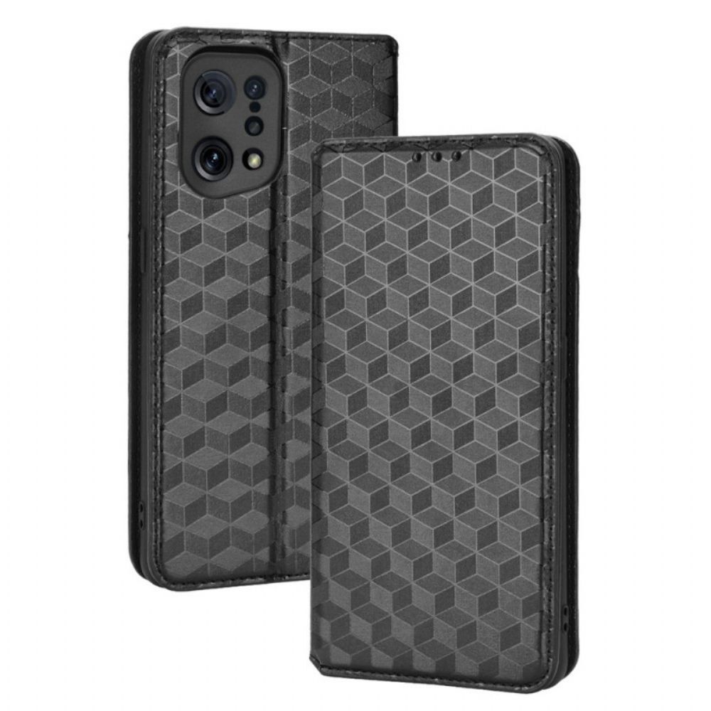 Bescherming Hoesje voor Oppo Find X5 Folio-hoesje Diamant Leder Effect