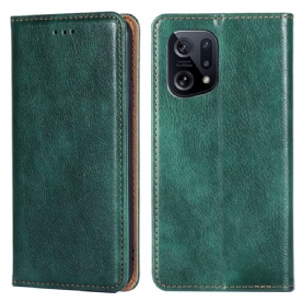 Bescherming Hoesje voor Oppo Find X5 Folio-hoesje Effen Kleur