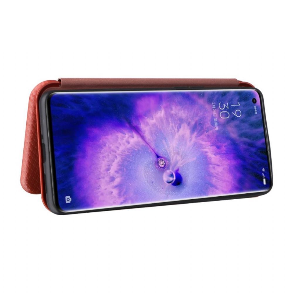 Bescherming Hoesje voor Oppo Find X5 Folio-hoesje Koolstofvezel