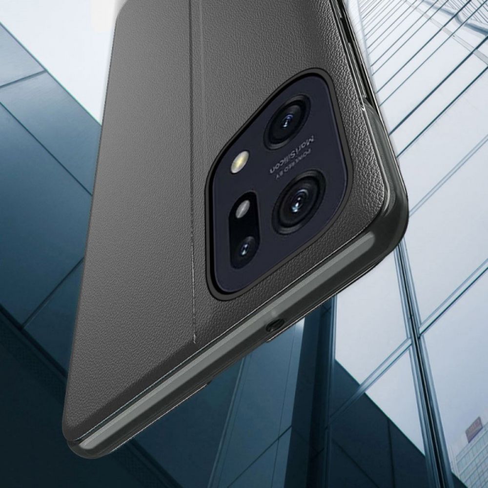 Bescherming Hoesje voor Oppo Find X5 Getextureerd Kunstleer