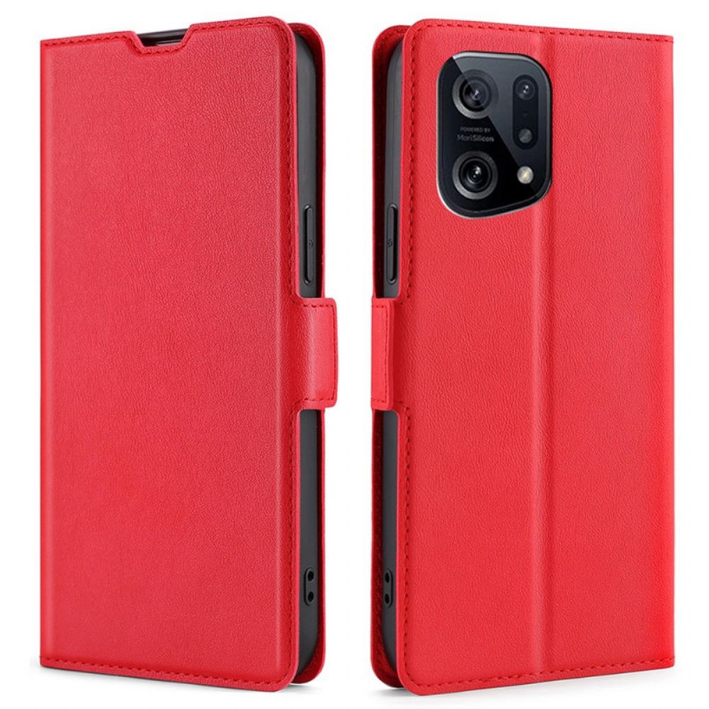 Folio-hoesje voor Oppo Find X5 Flip Case Dubbele Klep Ontwerp