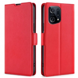 Folio-hoesje voor Oppo Find X5 Flip Case Dubbele Klep Ontwerp