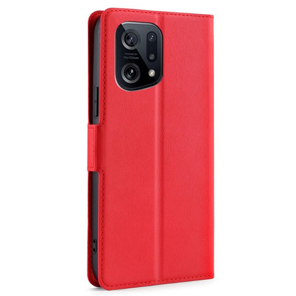 Folio-hoesje voor Oppo Find X5 Flip Case Dubbele Klep Ontwerp