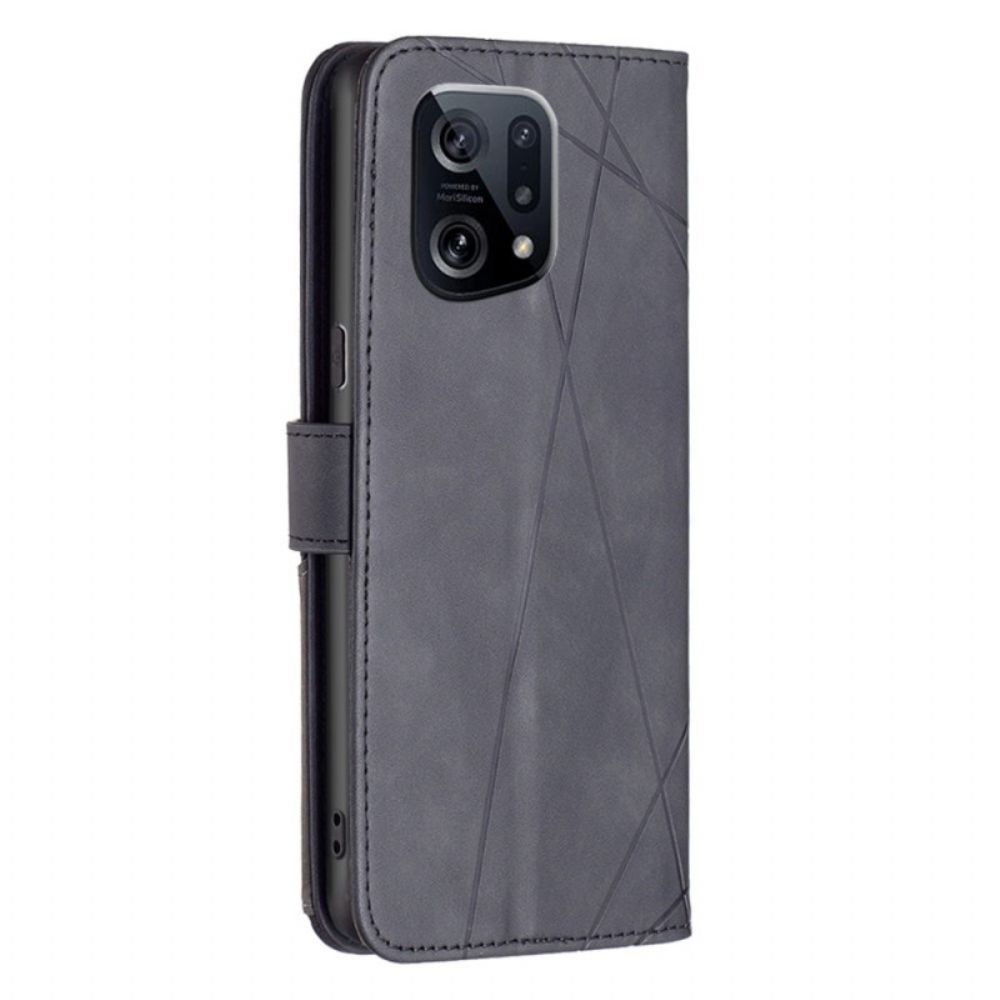 Folio-hoesje voor Oppo Find X5 Leerstijl Binfen Kleur