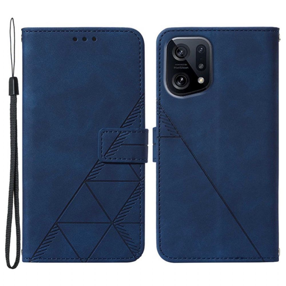 Folio-hoesje voor Oppo Find X5 Piramide Leereffect