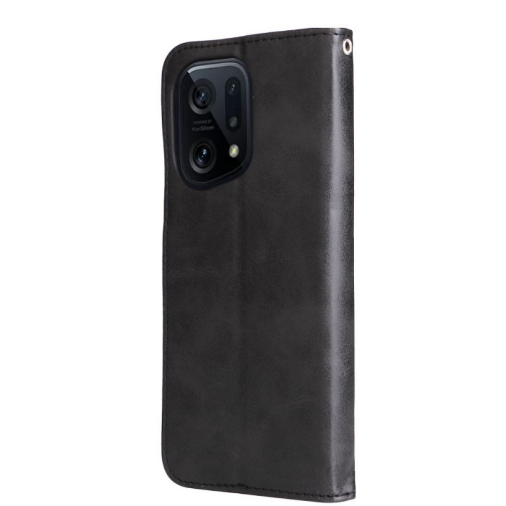 Folio-hoesje voor Oppo Find X5 Portemonnee