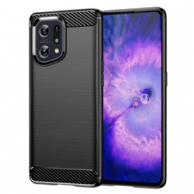 Hoesje voor Oppo Find X5 Geborstelde Koolstofvezel