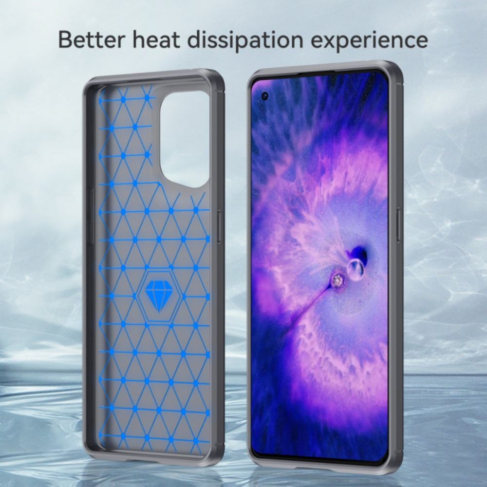 Hoesje voor Oppo Find X5 Geborstelde Koolstofvezel