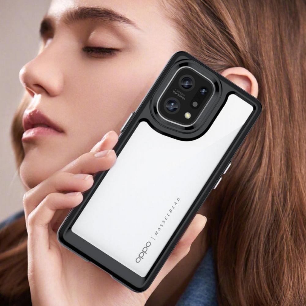 Hoesje voor Oppo Find X5 Hybride Gekleurde Randen