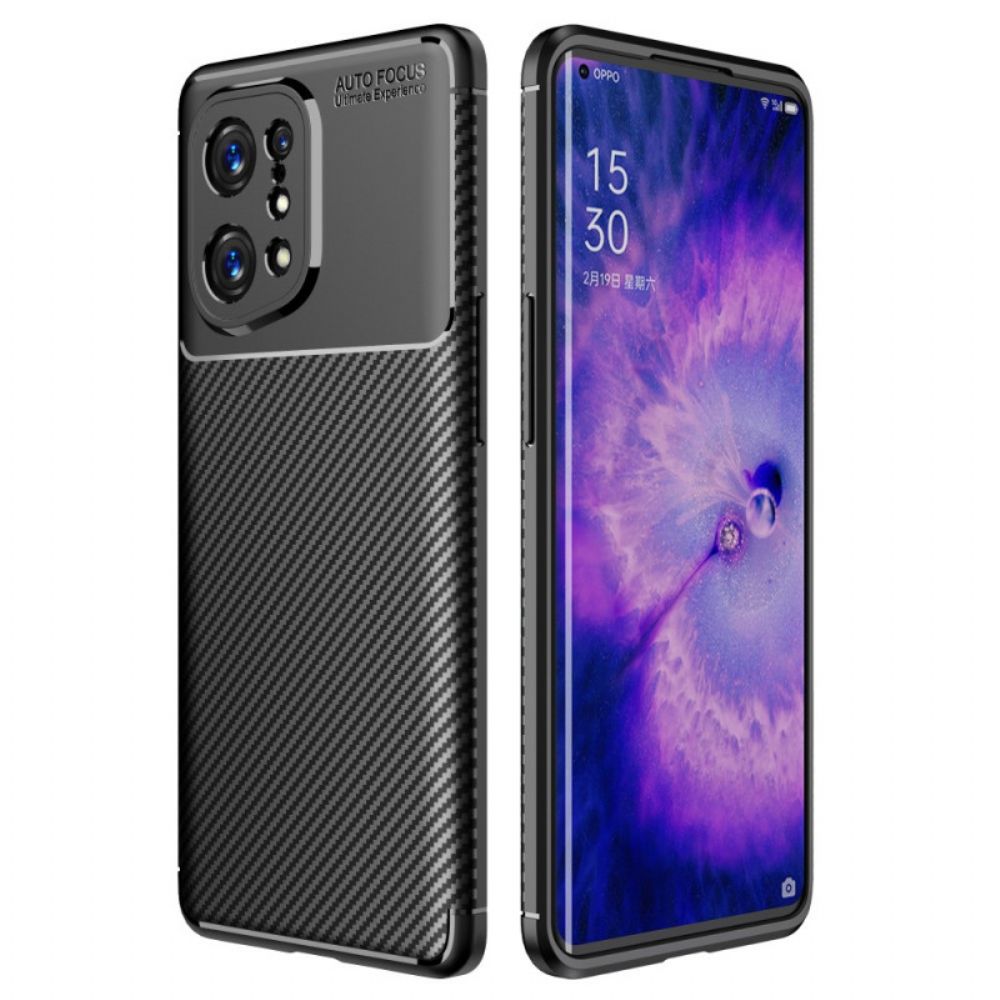 Hoesje voor Oppo Find X5 Koolstofvezelslang