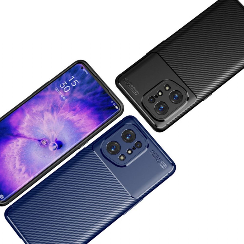 Hoesje voor Oppo Find X5 Koolstofvezelslang