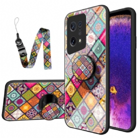 Hoesje voor Oppo Find X5 Magnetische Patchwork Houder