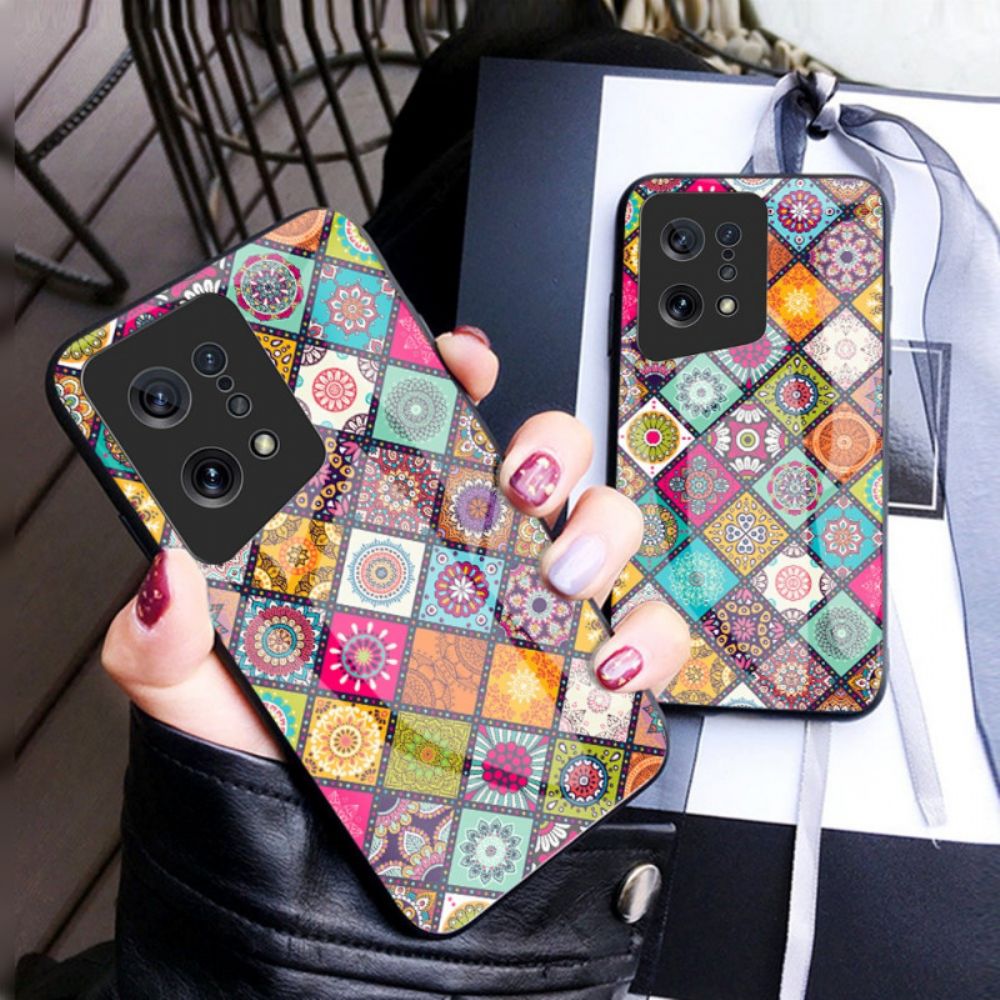 Hoesje voor Oppo Find X5 Magnetische Patchwork Houder