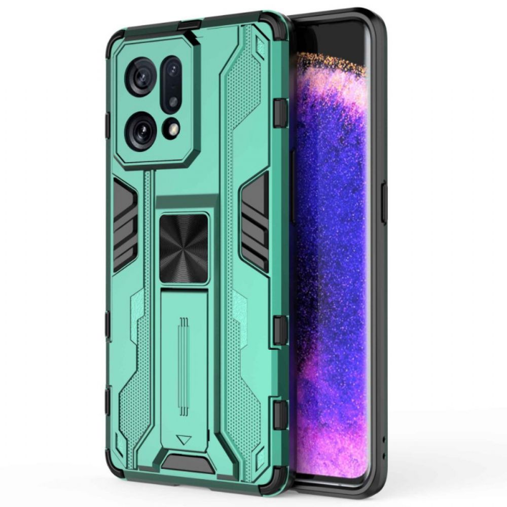 Hoesje voor Oppo Find X5 Verticale En Horizontale Verwijderbare Beugel