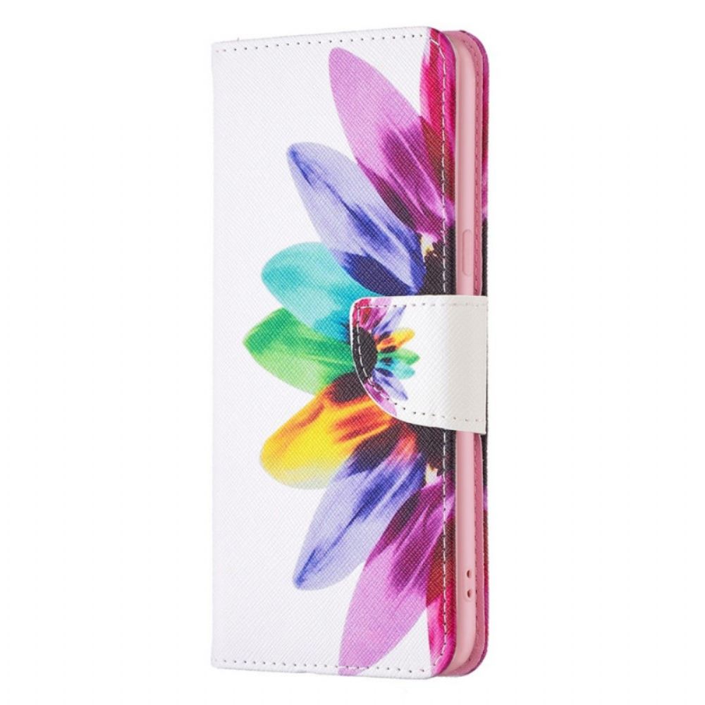 Leren Hoesje voor Oppo Find X5 Aquarel Bloem