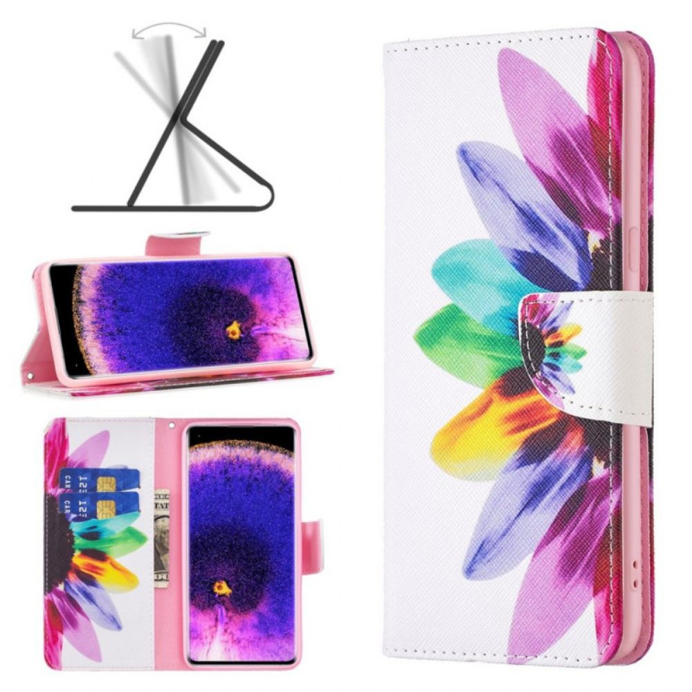 Leren Hoesje voor Oppo Find X5 Aquarel Bloem