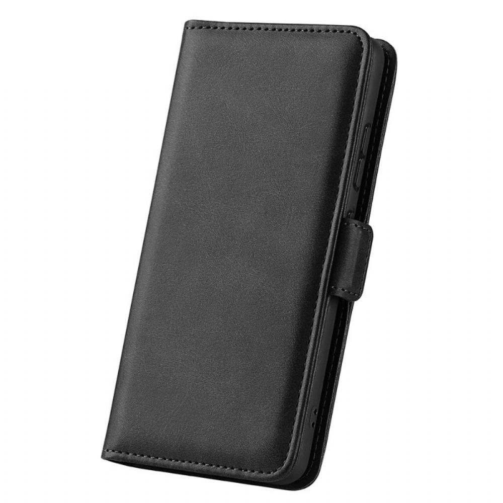 Leren Hoesje voor Oppo Find X5 Folio-hoesje Dubbele Klep