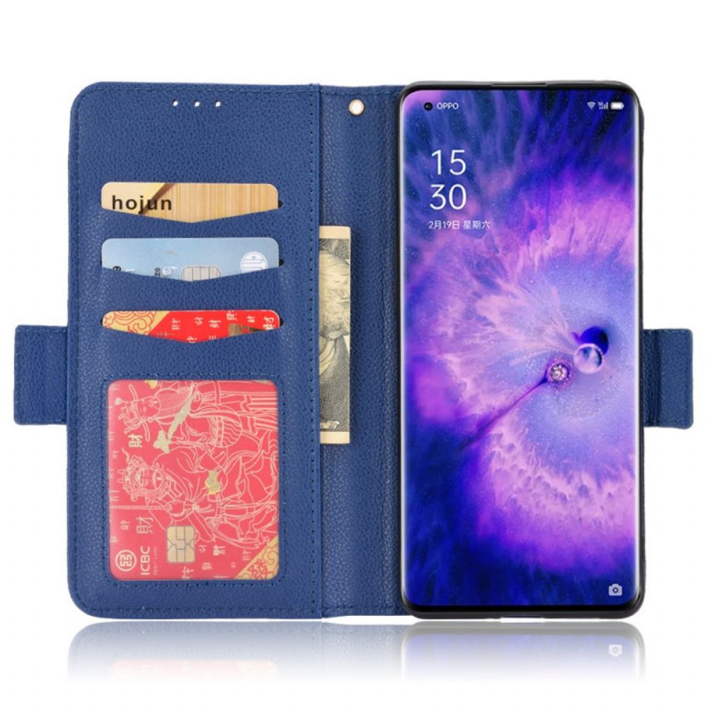 Leren Hoesje voor Oppo Find X5 Folio-hoesje Dubbele Nieuwe Kleuren Flap