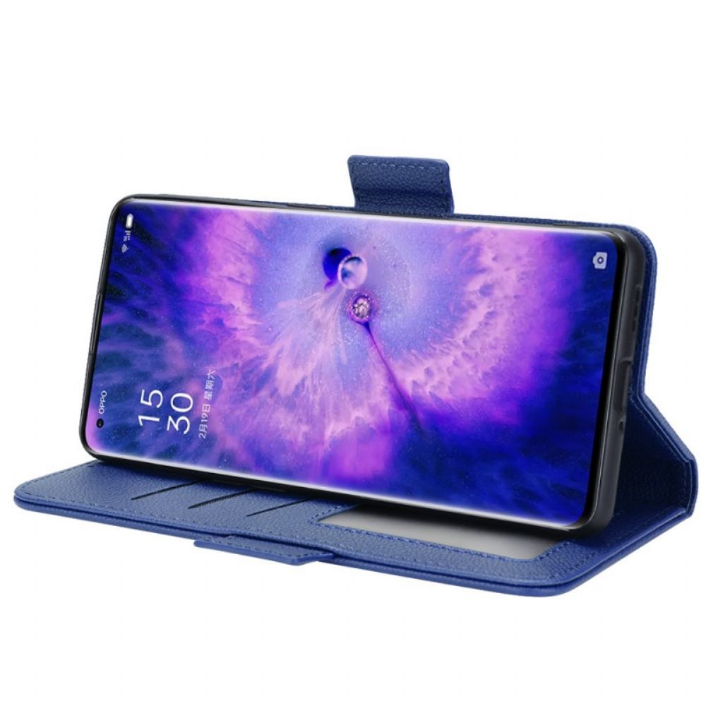 Leren Hoesje voor Oppo Find X5 Folio-hoesje Dubbele Nieuwe Kleuren Flap