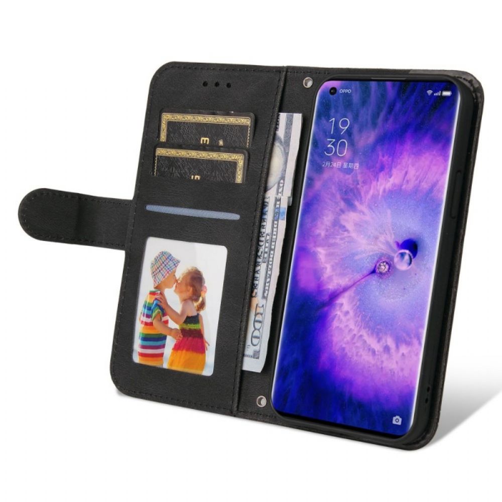 Leren Hoesje voor Oppo Find X5 Lederen Stijl Met Decoratieve Klinknagel