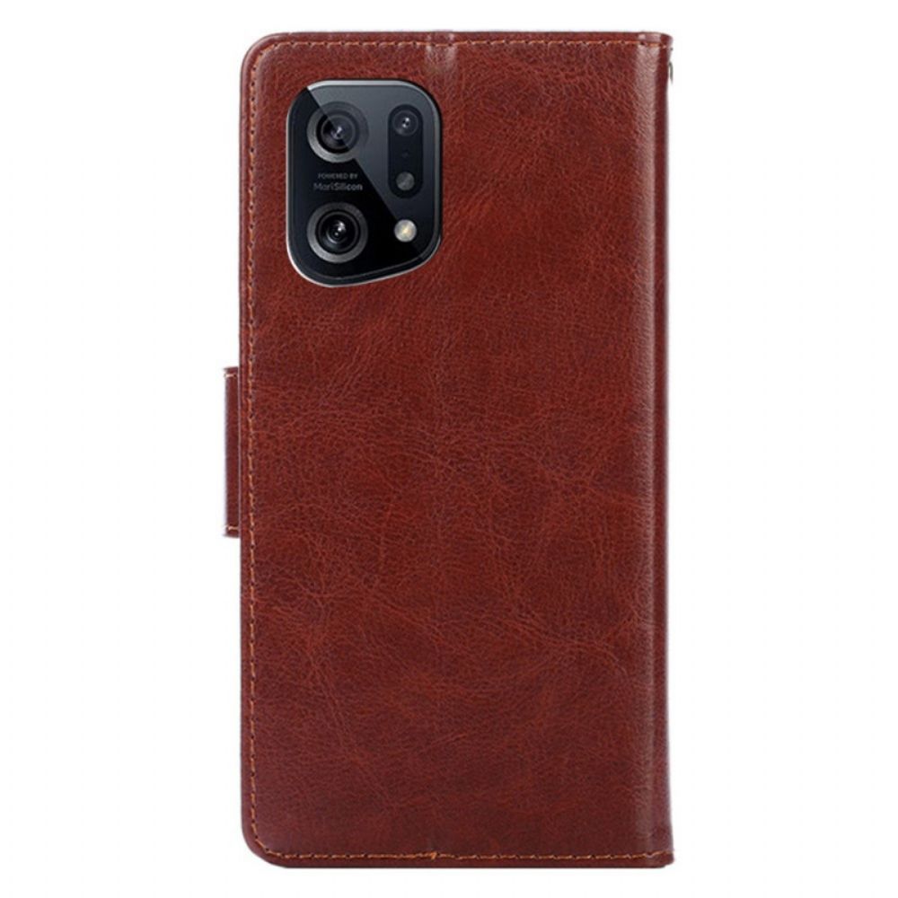 Leren Hoesje voor Oppo Find X5 Vintage Kunstleer