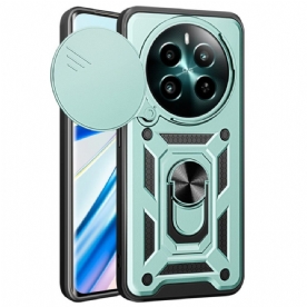 Cover Hoesje Realme 12 Plus 5g Telefoonhoesje Met Houder En Verschuifbare Lensbeschermer