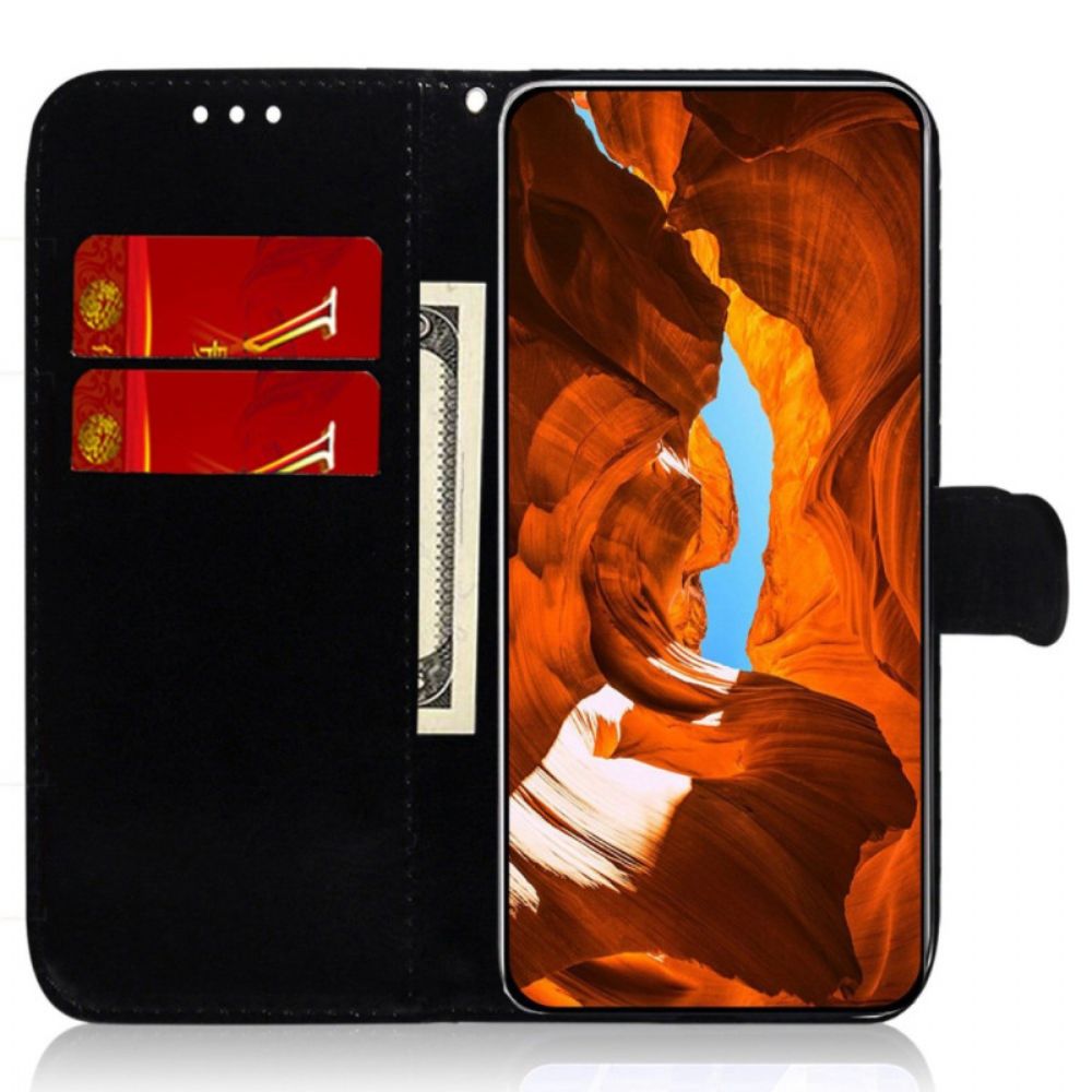 Flip Case Leren Realme 12 Plus 5g Discostijl Met Bandjes