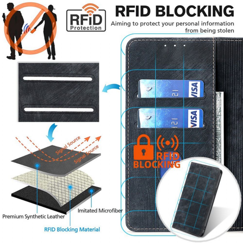 Folio-hoesje Voor Realme 12 Plus 5g Rfid-blokkering Met Suède-effect