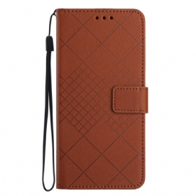 Leren Hoesje Realme 12 Plus 5g Litchi-textuur Diamantontwerp