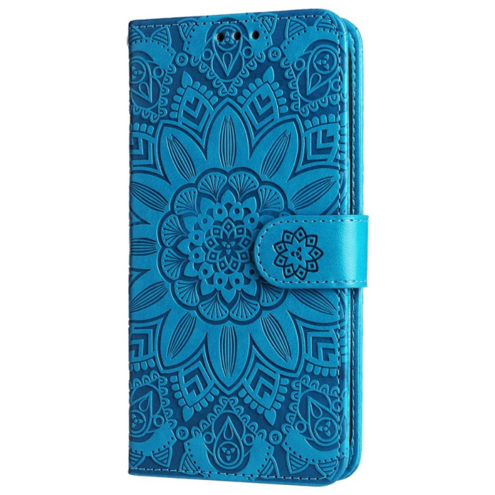 Folio-hoesje Honor X9b / Magic 6 Lite Telefoonhoesje Bloemenmandala Met Riem