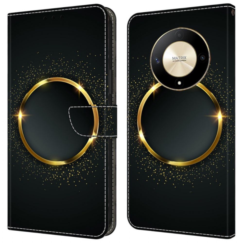 Folio-hoesje Honor X9b / Magic 6 Lite Telefoonhoesje Gouden Ring