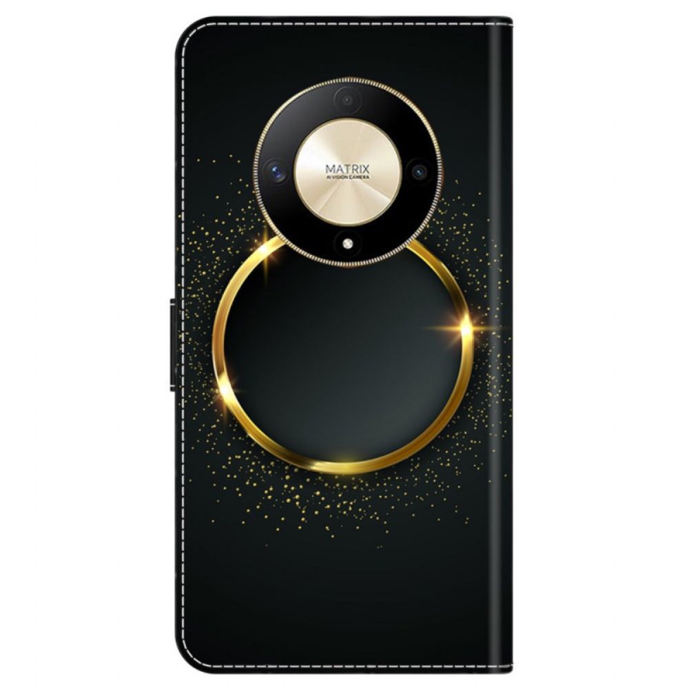 Folio-hoesje Honor X9b / Magic 6 Lite Telefoonhoesje Gouden Ring