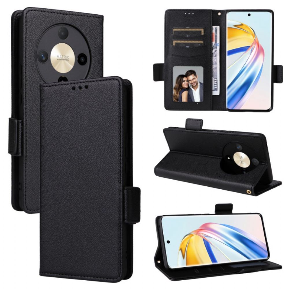 Folio-hoesje Honor X9b / Magic 6 Lite Telefoonhoesje Imitatieleer Met Riem