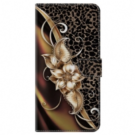 Folio-hoesje Honor X9b / Magic 6 Lite Telefoonhoesje Metallic Bloem