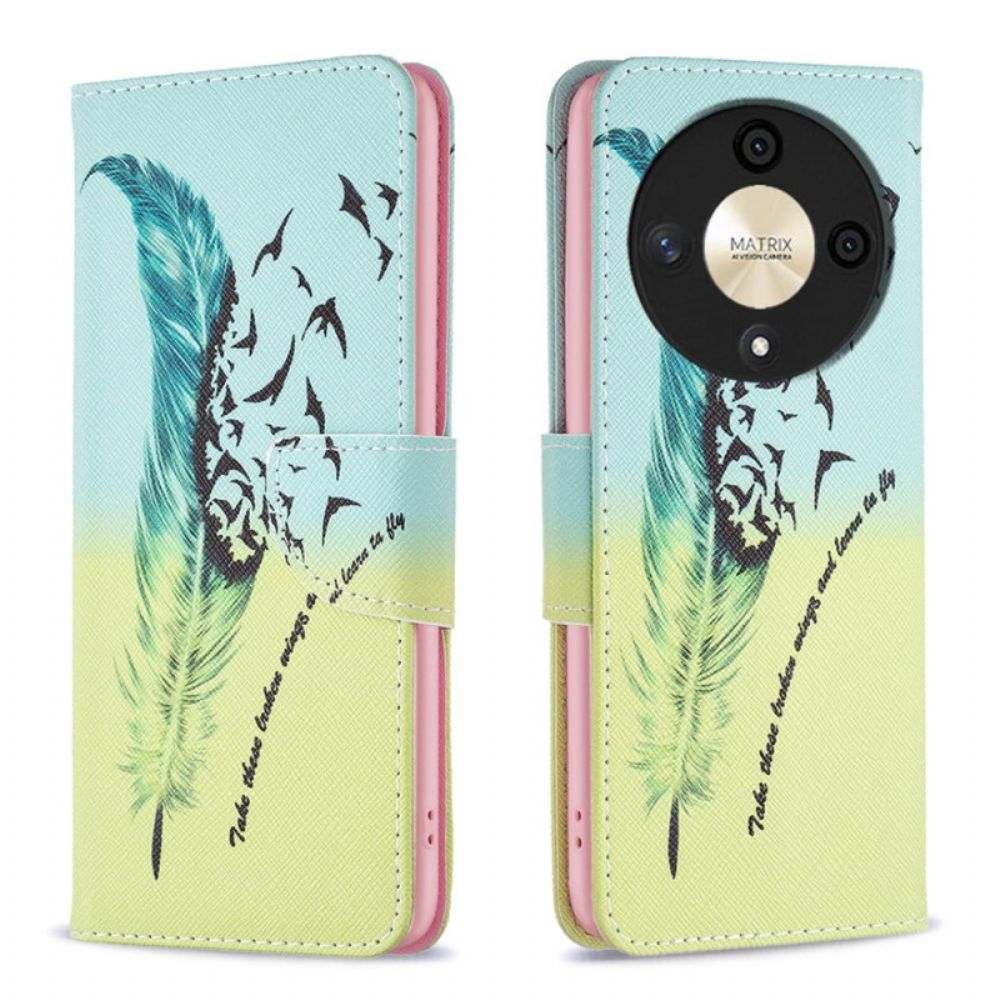 Folio-hoesje Honor X9b / Magic 6 Lite Telefoonhoesje Veren En Vogels