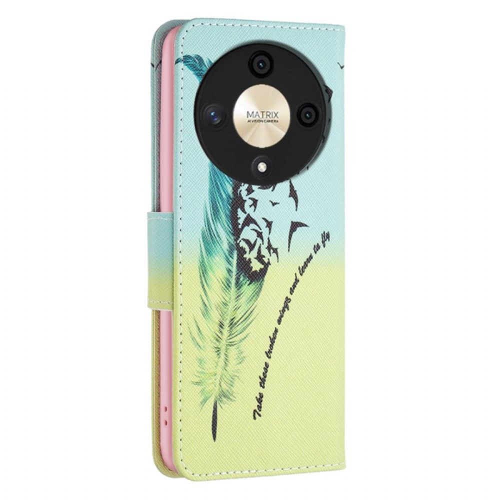 Folio-hoesje Honor X9b / Magic 6 Lite Telefoonhoesje Veren En Vogels