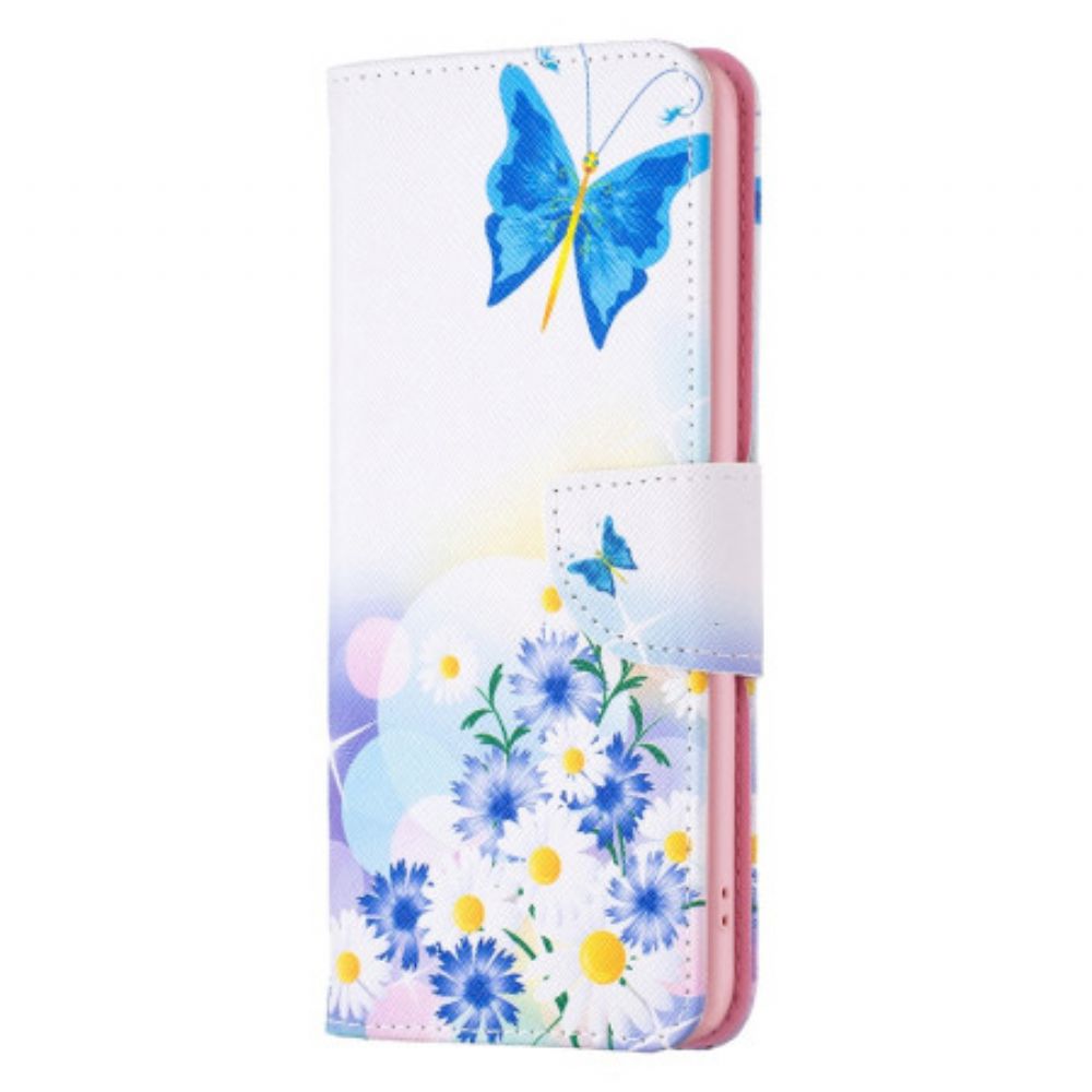 Folio-hoesje Honor X9b / Magic 6 Lite Vlinder En Bloemen Aquarel