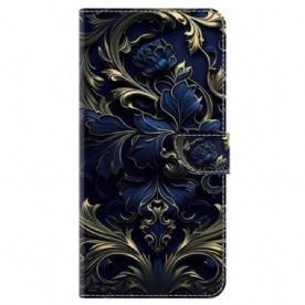 Leren Hoesje Honor X9b / Magic 6 Lite Blauwe Bloemen