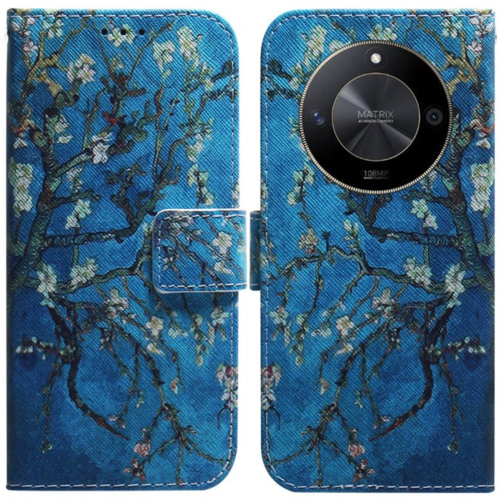 Leren Hoesje Honor X9b / Magic 6 Lite Bloeiende Takken Bescherming Hoesje