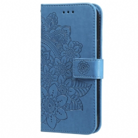 Leren Hoesje Honor X9b / Magic 6 Lite Bloemmotief Met Riempje