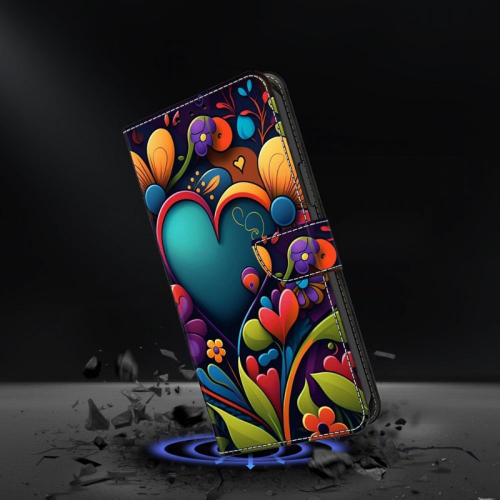 Leren Hoesje Honor X9b / Magic 6 Lite Geschilderde Bloemen Bescherming Hoesje