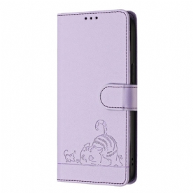 Leren Hoesje Honor X9b / Magic 6 Lite Kat En Muis Bescherming Hoesje